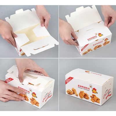 Vouwbare Beschikbare 400gsm-Douanevoedsel Verpakkingsdozen Fried Chicken