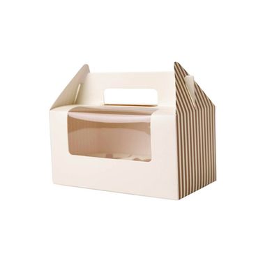 De gerecycleerde Gepaste kleur van 400gsm FBB Mini Cake Box With Handle