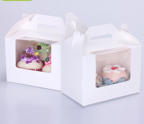 De gerecycleerde Gepaste kleur van 400gsm FBB Mini Cake Box With Handle