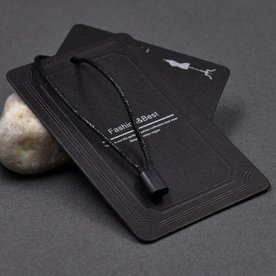 Het Met een laag bedekte Document van zakkenschoenen 350gsm Douane Hang Tag Black White Print