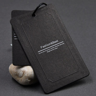 Het Met een laag bedekte Document van zakkenschoenen 350gsm Douane Hang Tag Black White Print