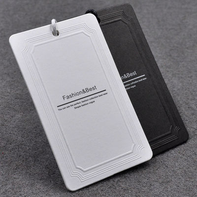 Het Met een laag bedekte Document van zakkenschoenen 350gsm Douane Hang Tag Black White Print