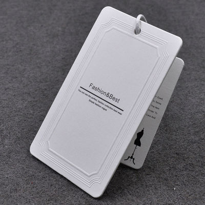 Het Met een laag bedekte Document van zakkenschoenen 350gsm Douane Hang Tag Black White Print
