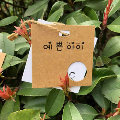 Eco Vriendschappelijke Gift Kraftpapier Karton Gepersonaliseerde Hangtag CMYK 4C
